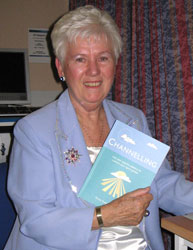 Shirley at a book signing event for 'Channelling'