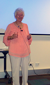 Shirley giving a talk